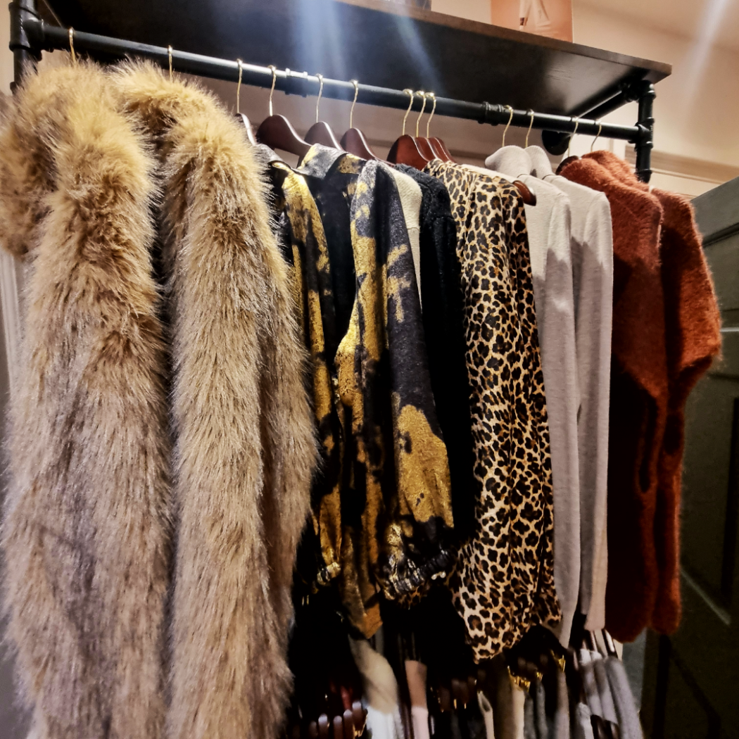 Clothing rail with curated boutique pieces